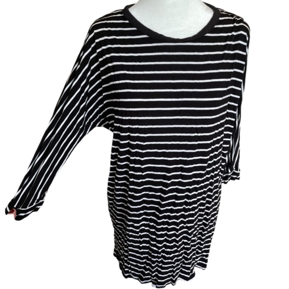 Black and White striped comfy/stretchy long top